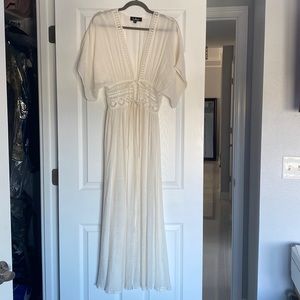 Cream colored long robe/coverup